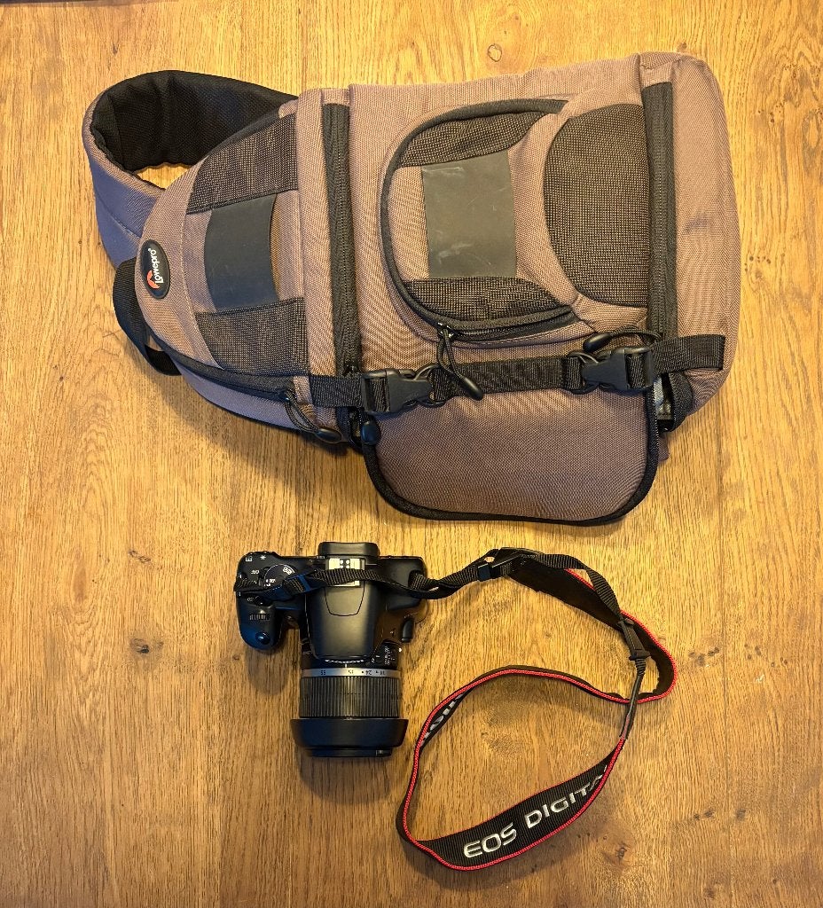 Canon EOS 450D + 18-55mm lens, Ophalen of Verzenden, Canon, Geen optische zoom