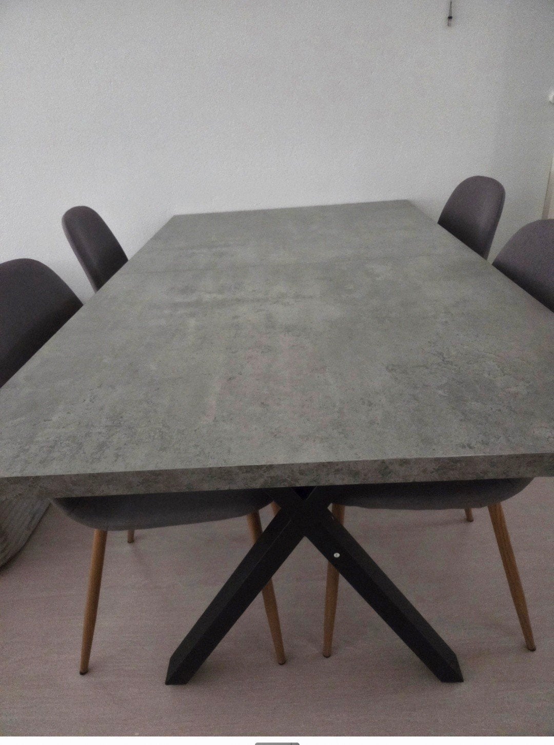 Eettafel met betonnen look - Nieuw in doos, Huis en Inrichting, Tafels | Eettafels, Ophalen, 100 tot 150 cm, Modern, Industrieel