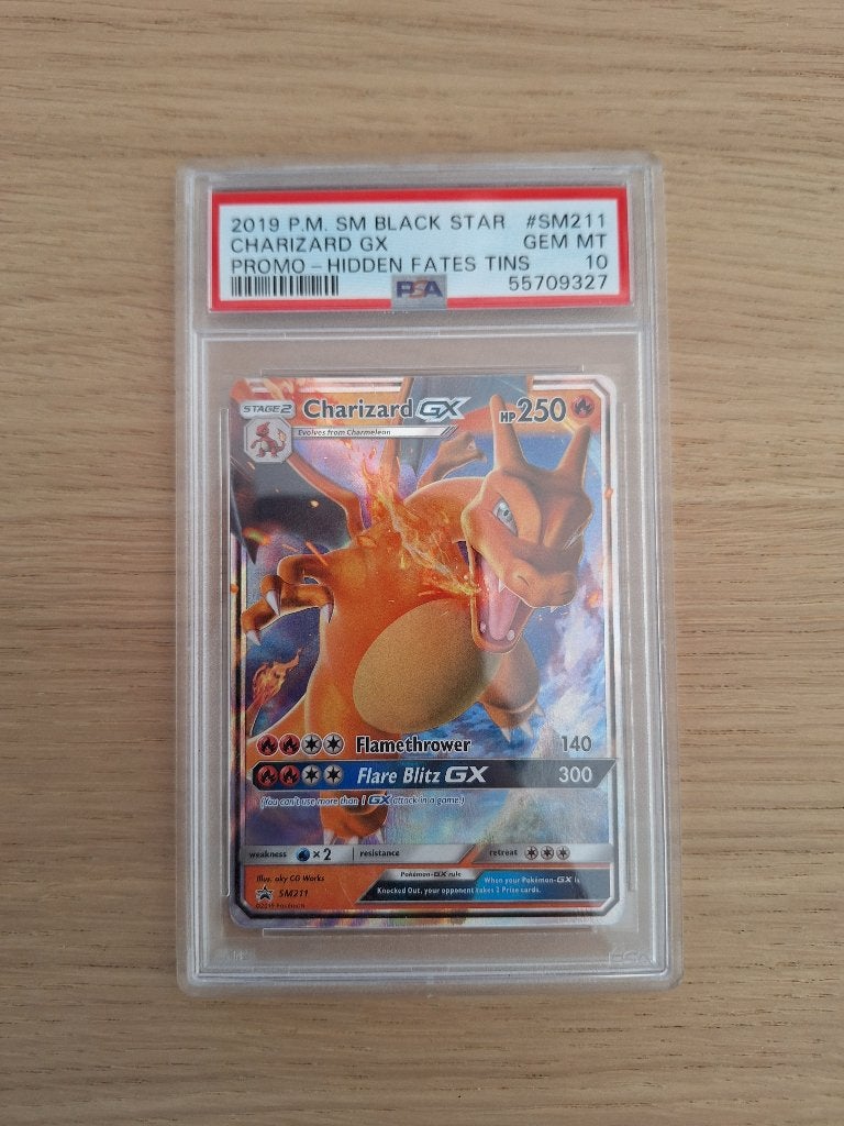 PSA 10 Charizard GX SM211 Hidden Fates Promo Pokémon Kaart, Ophalen of Verzenden, Nieuw, Losse kaart