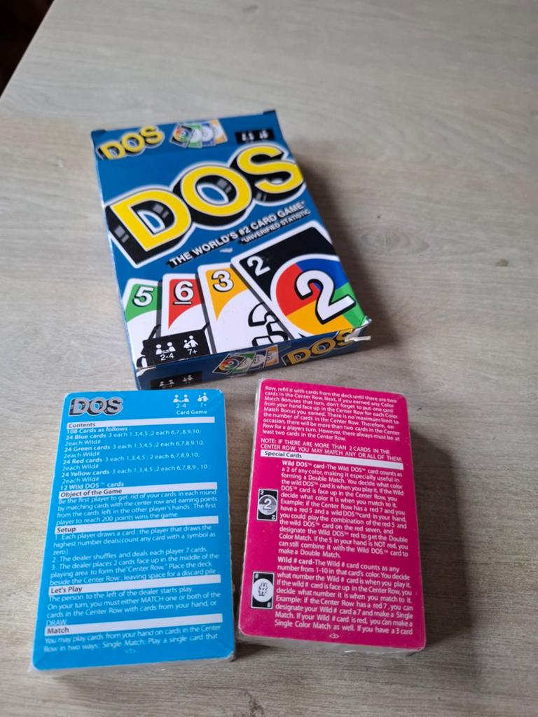 DOS kaartspel - Het vervolg op UNO, Hobby en Vrije tijd, Gezelschapsspellen | Kaartspellen, Mattel, Service.mattel.com, Nieuw