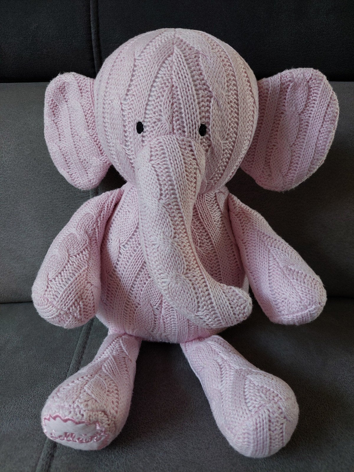 Jollein Cable Kabel Roze Olifant Knuffel Knuffeltje, Overige merken, Ophalen of Verzenden, Zo goed als nieuw, Roze