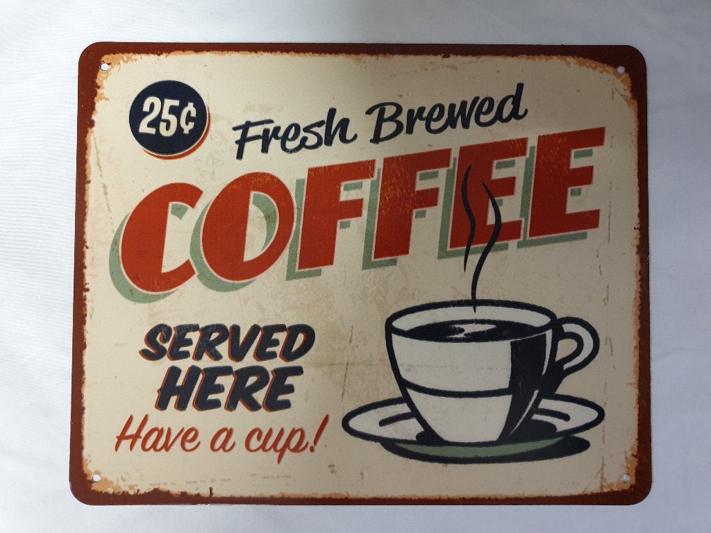 Wanddecoratie, metaal, coffee, koffie, kop koffie, Ophalen of Verzenden, Nieuw, Metaal, Decoratieobject