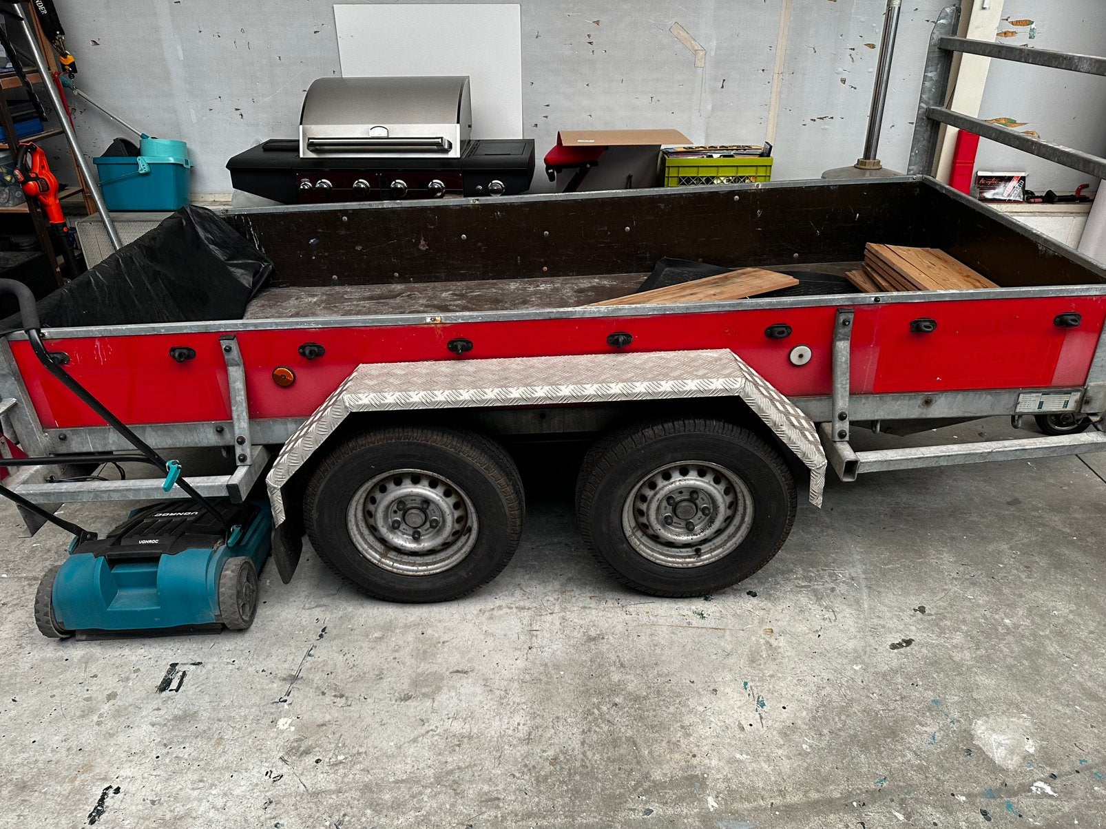 Robuuste aanhangwagen met dubbele as 2000kg, Auto diversen, Aanhangers en Bagagewagens, Gebruikt, Ophalen