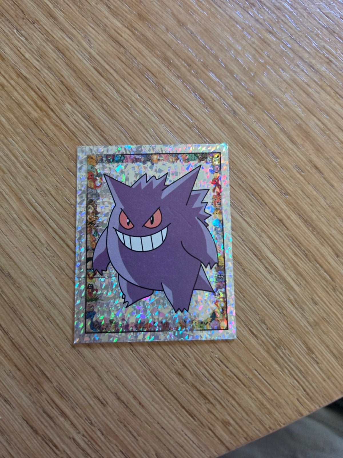 Pokémon Gengar Sticker Kaart - Holografisch, Ophalen of Verzenden, Zo goed als nieuw, Losse kaart, Foil