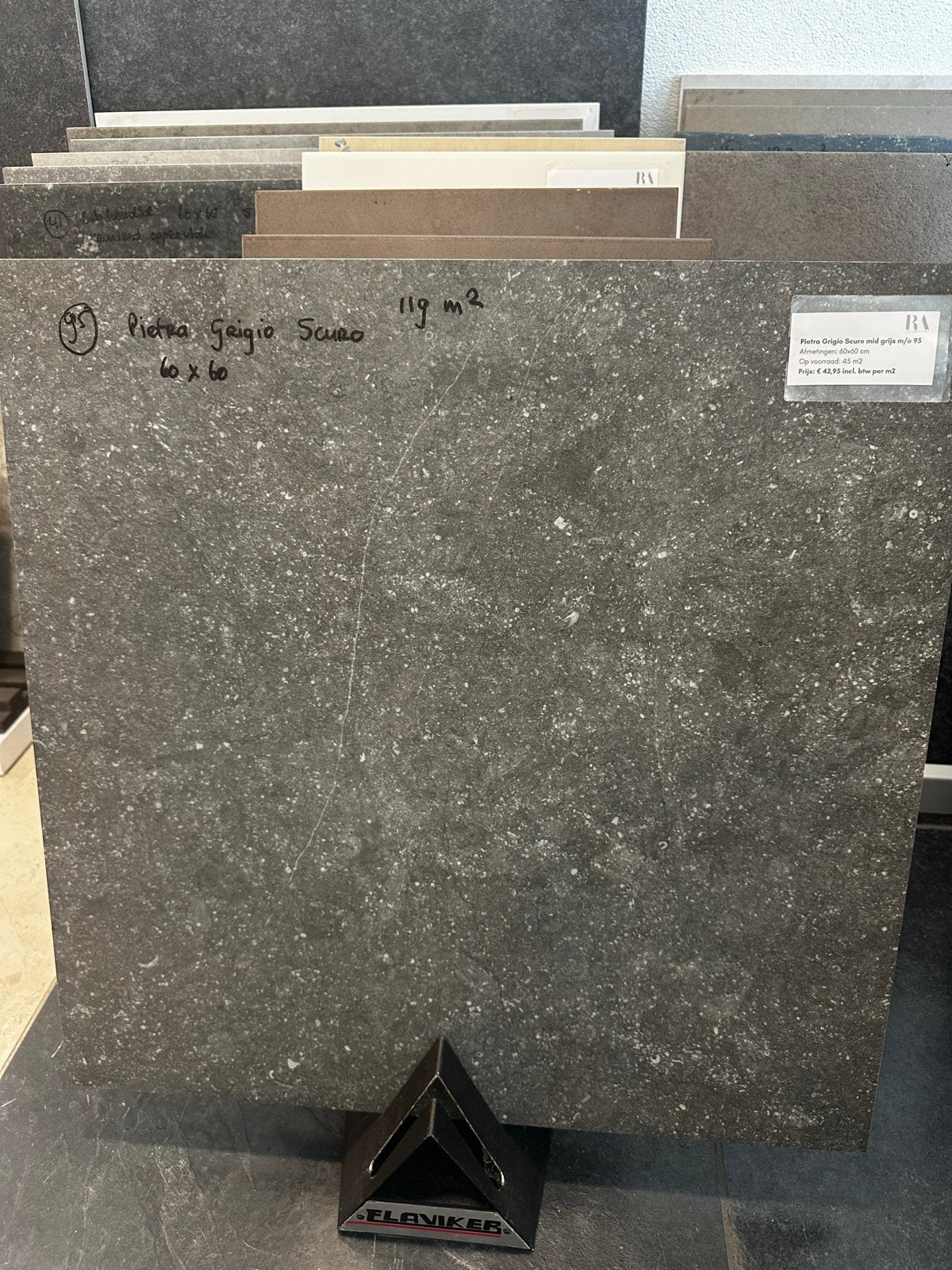 Pietra Grigio Scuro mid grijs 60x60 cm tegels - 40 m2, Ophalen, 60 cm of meer, Keramiek, Nieuw