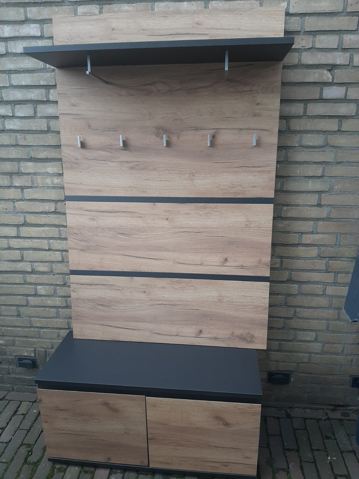 Moderne kapstok met schoenenkast - Germania Werk Krome, Gebruikt, 150 tot 200 cm, Hout, Ophalen