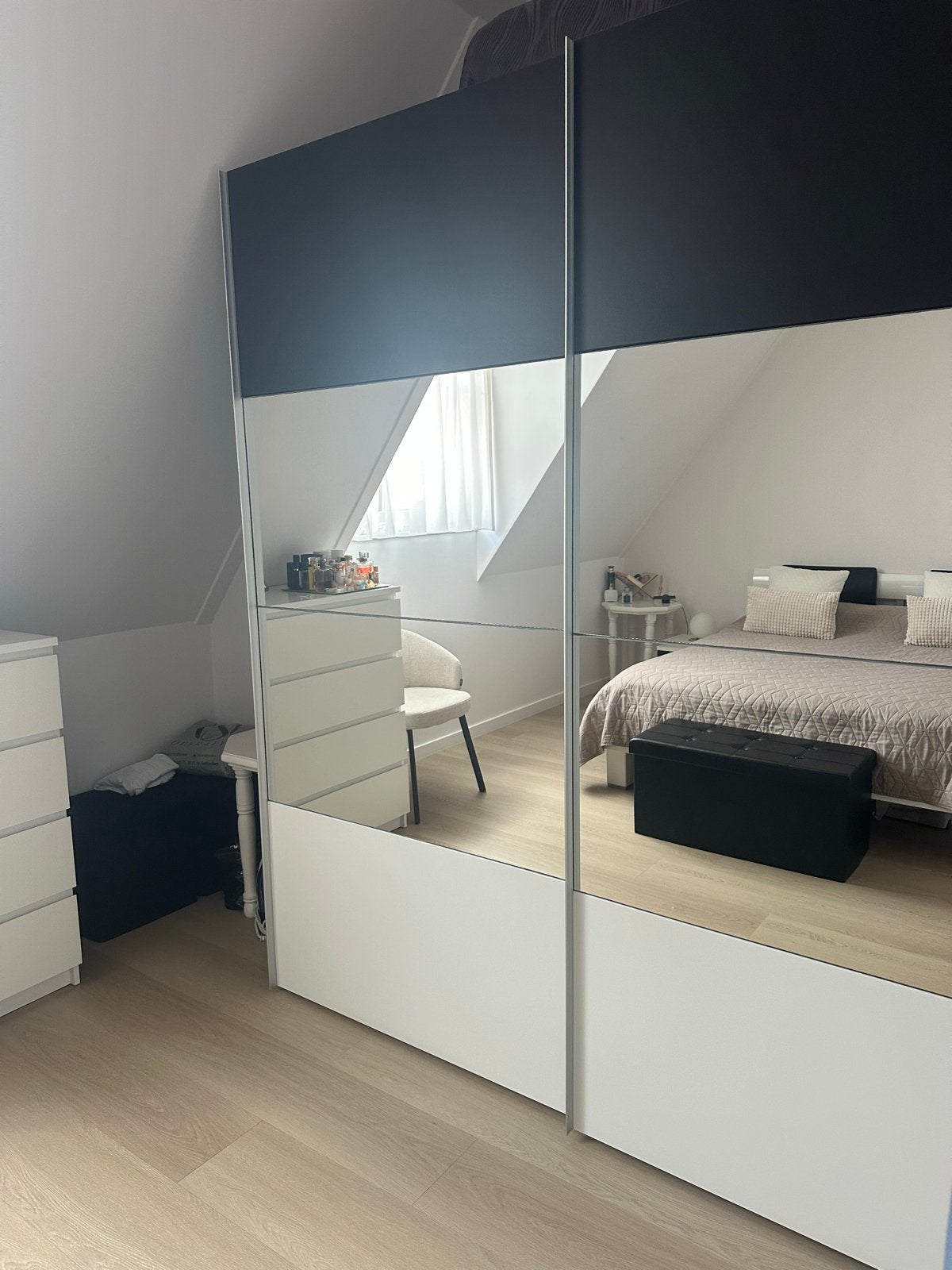 Complete slaapkamer set – wit met zwart