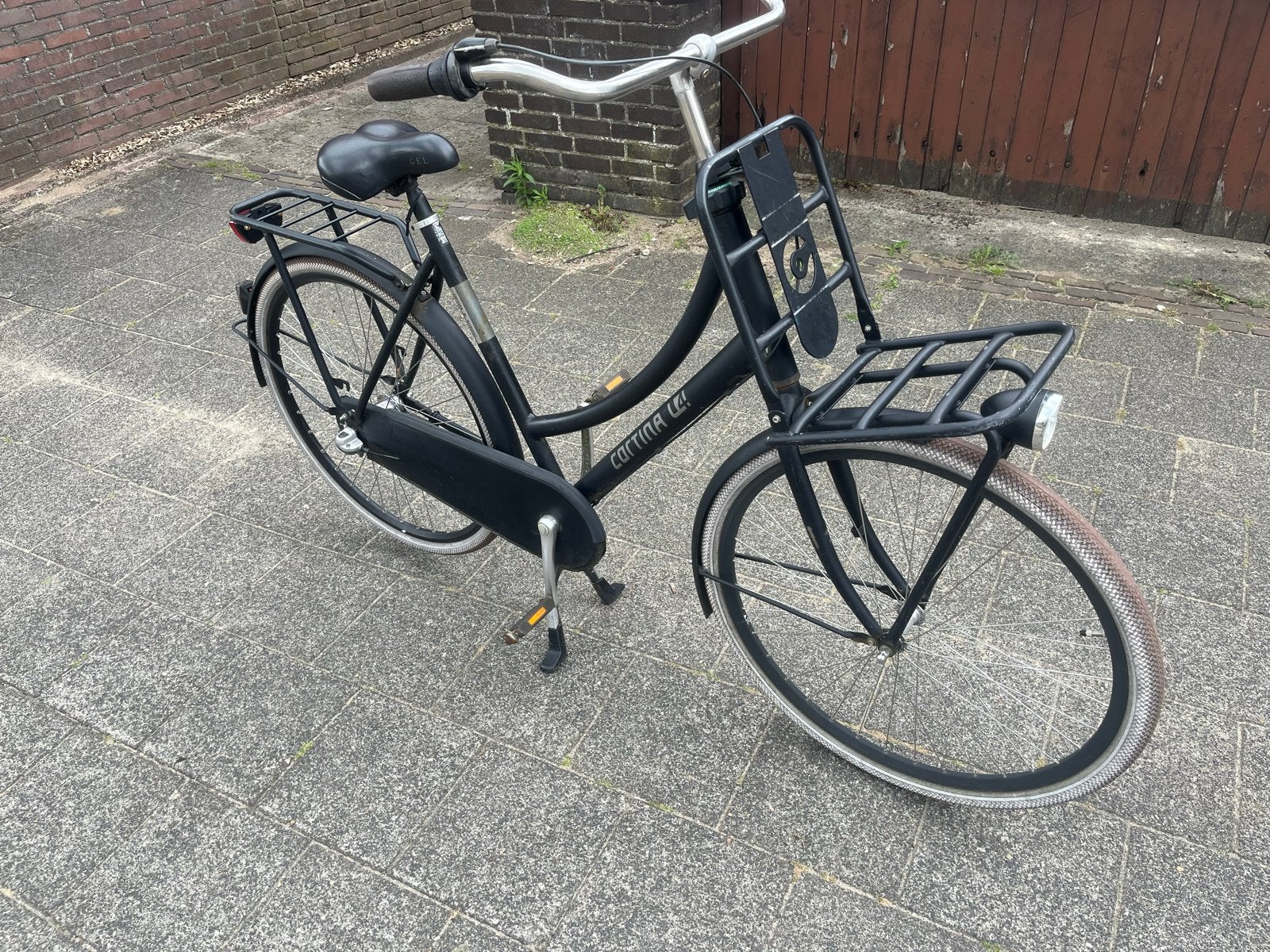 Cortina U4 Transportfiets Dames Zwart, Terugtraprem, Gebruikt, Versnellingen, 50 tot 53 cm