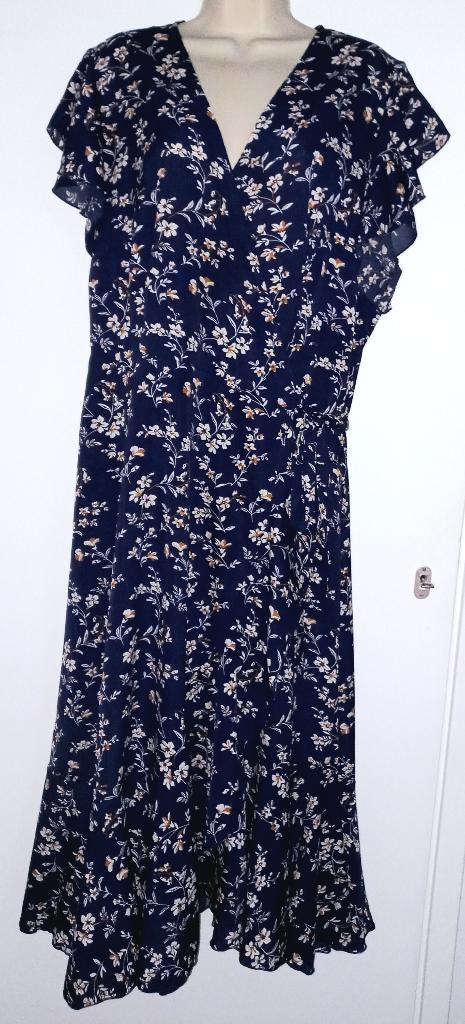 Shein Curve wikkel jurk maat 3XL (46/48), Kleding | Dames, Grote Maten, Ophalen of Verzenden, Zo goed als nieuw, Blauw, Jurk