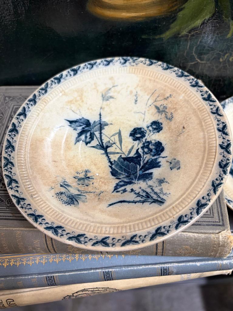 Antiek Villeroy & Boch bramenmotief aardewerk bordjes, Antiek en Kunst, Ophalen of Verzenden