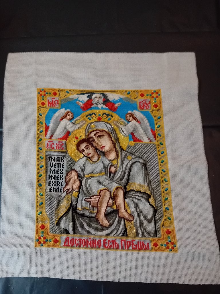 Mooi borduurwerk van Russische icoon (05)., Verzamelen, Religie, Verzenden, Nieuw, Overige typen, Christendom | Katholiek