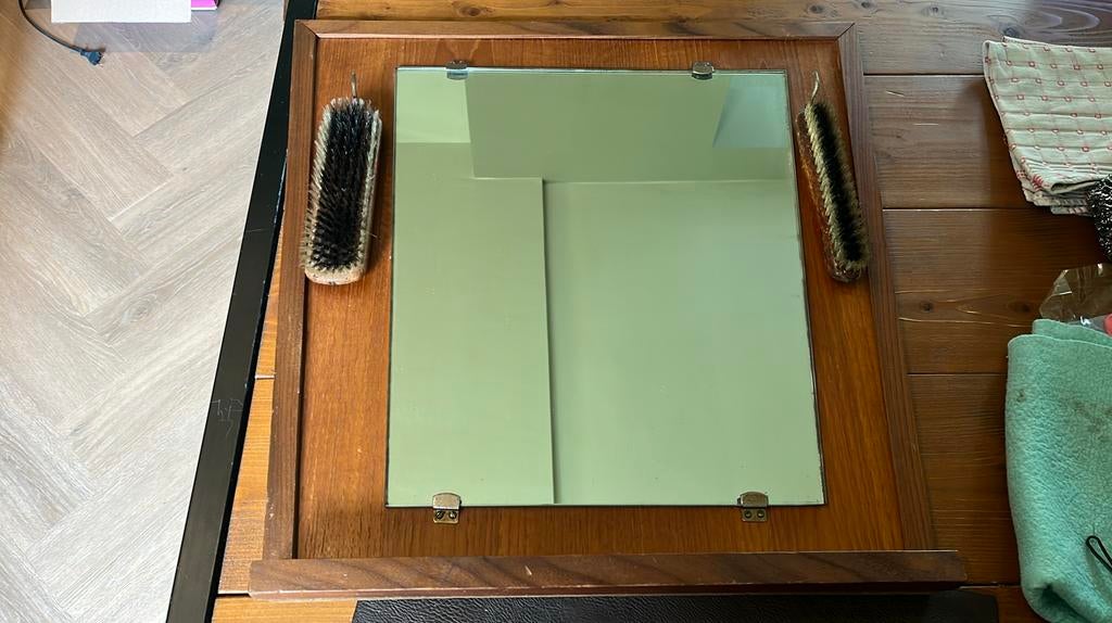 Vintage spiegel, Antiek en Kunst, Antiek | Spiegels, Ophalen, Ovaal, Minder dan 50 cm