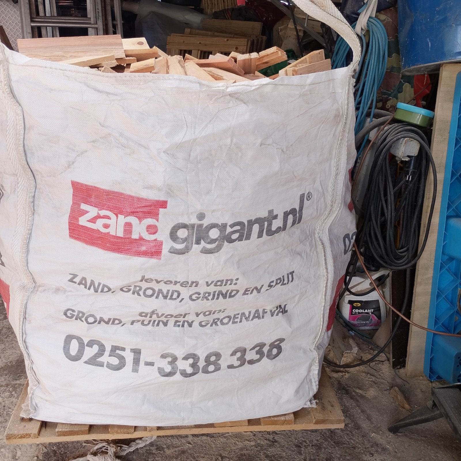 big bag met hout, Minder dan 3 m³, Ophalen