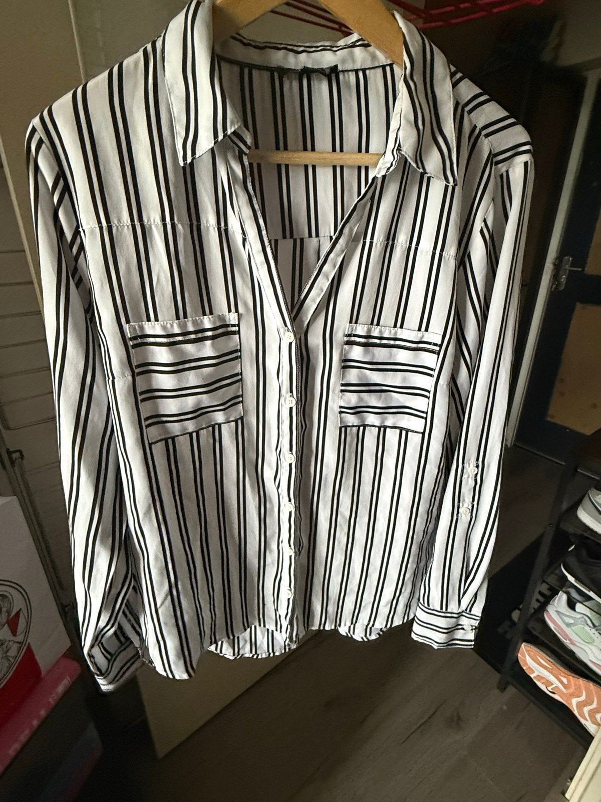 AMISU gestreepte blouse - Zwart/Wit - Maat XL, Ophalen of Verzenden, Gedragen, Maat 46/48 (XL) of groter, Zwart