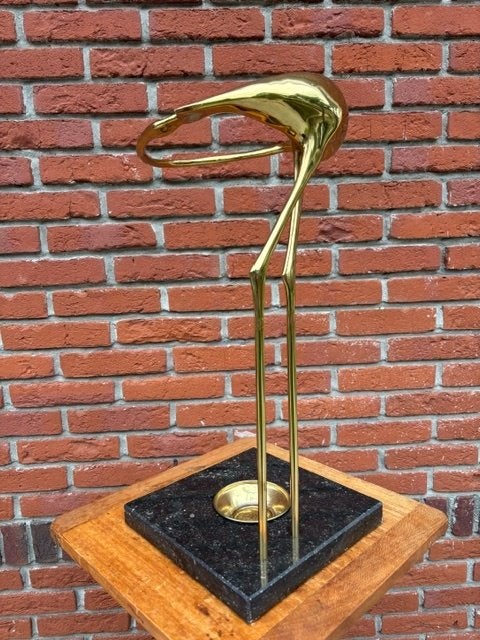 Vintage paraplu standaard messing flamingo, jaren ’70, Ophalen