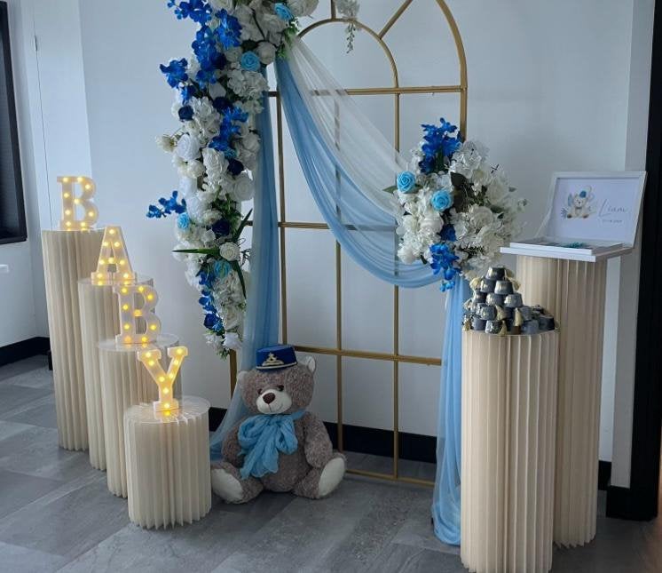 TE HUUR: backdrop blauw, Ophalen of Verzenden, Zo goed als nieuw, Overige