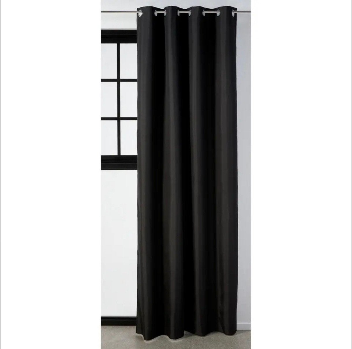 Gordijn zwart 135x260 cm (bxh) Ringen Verduisterend, Ophalen, Kwantum, Verduisterend, Zwart