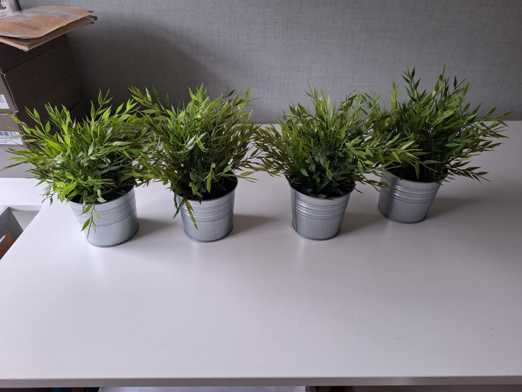 Kunstplanten 4x groen inclusief potje, Binnen, Groen, Kunstplant, Ophalen of Verzenden