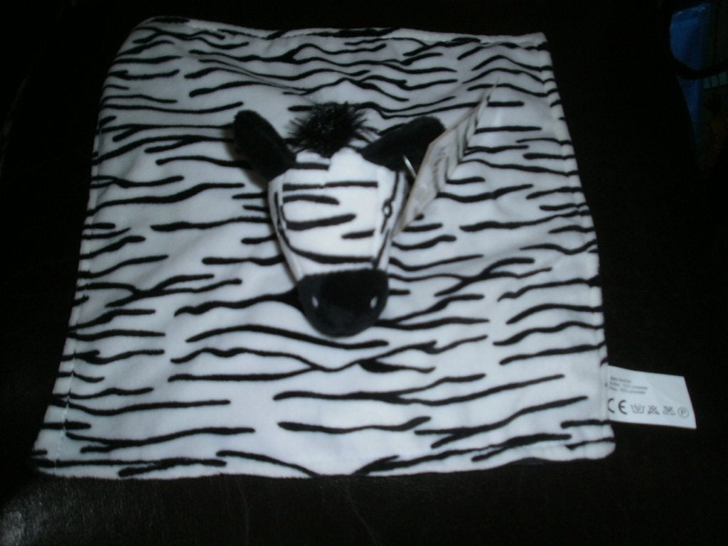 Wibra zebra doekje zwart wit gestreept 25x25 cm velours met, Paard, Overige merken, Met geluid, Nieuw