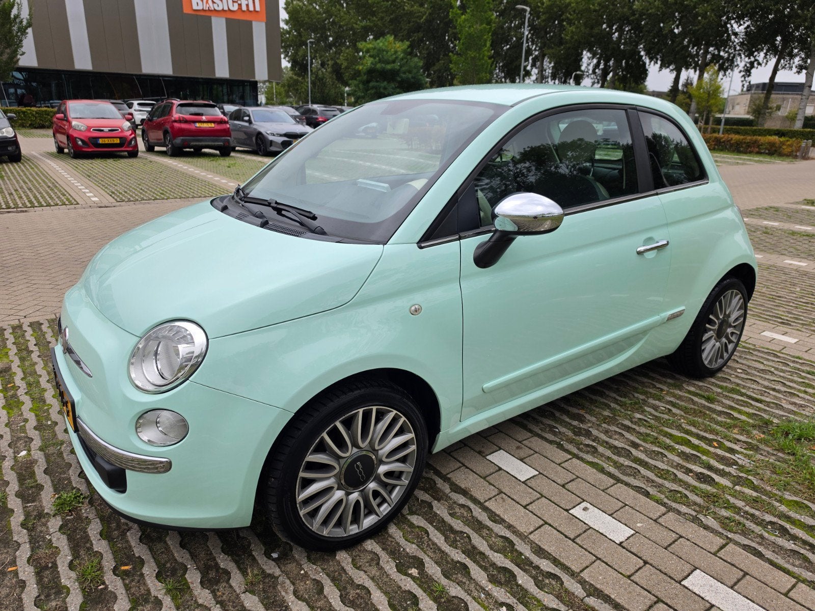 Fiat 500 1.2 C 2015 Mintgroen, Auto's, 1242 cc, 4 cilinders, 840 kg, Wit