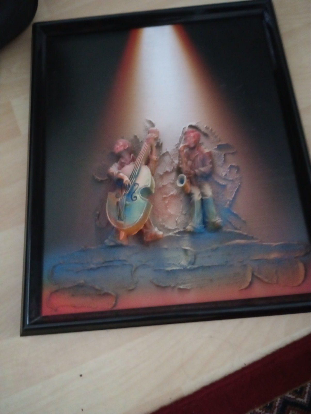 3D Schilderij Muzikanten Jazz Band Kunst Ingelijst, 50 – 75, Minder dan 50 cm, Gebruikt, Ophalen of Verzenden
