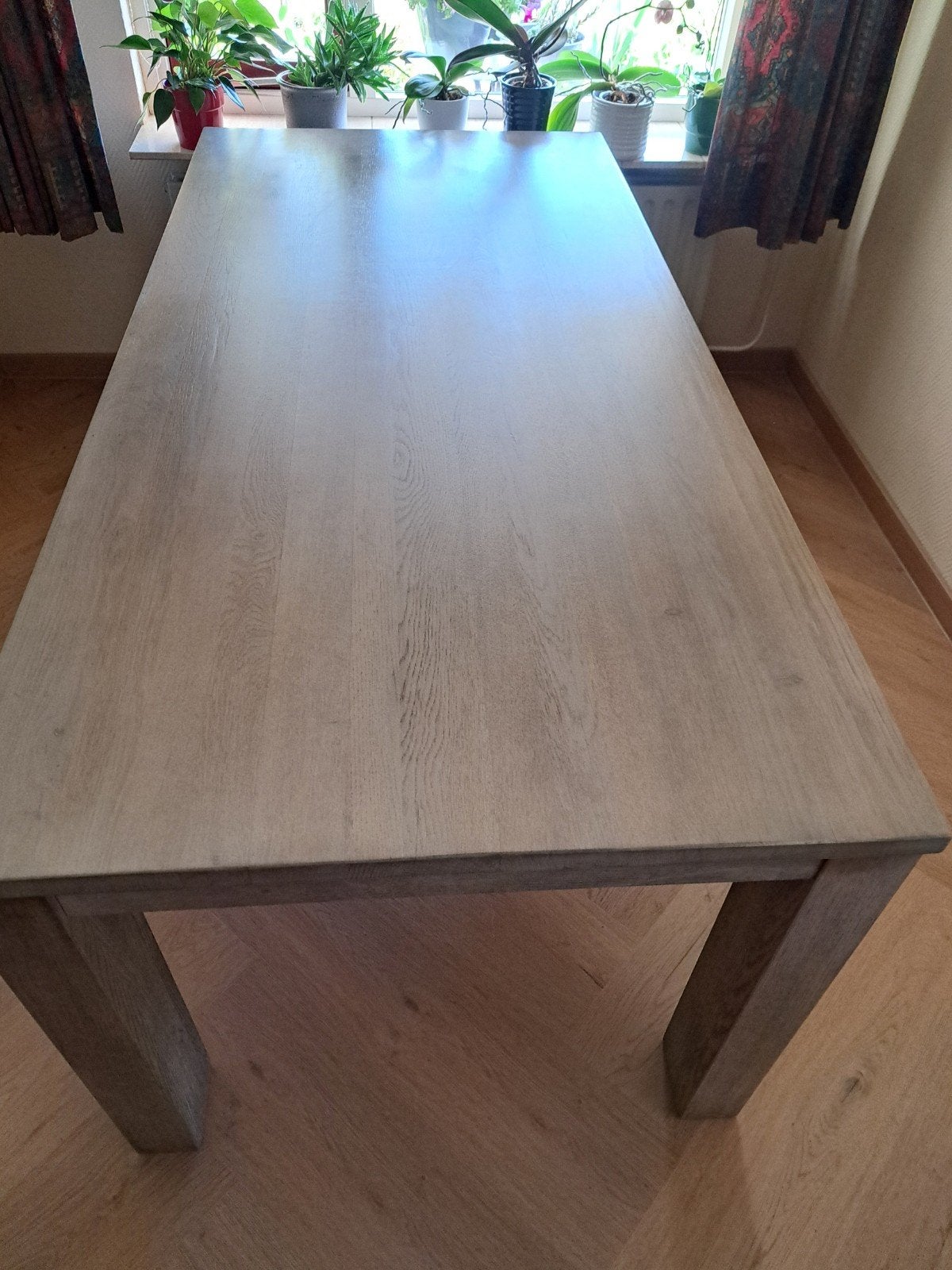 Eettafel, licht eiken. 190x90x77 cm, Ophalen, 50 tot 100 cm, Zo goed als nieuw, Modern, Tijdloos