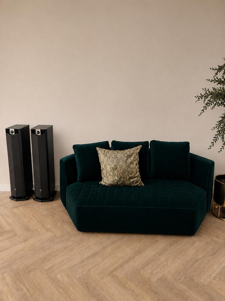 BONALDO merk bank design 190 cm 2 3 zits donkergroen velvet, 100 tot 125 cm, 150 tot 200 cm, Velvet, Tweepersoons