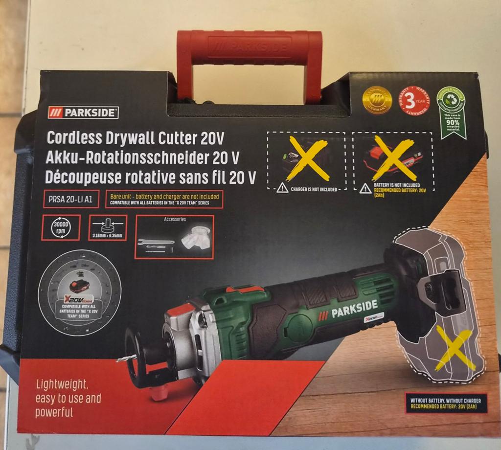 Parkside Accu Gipsplaatsnijder 20V (Zonder accu/lader), Ophalen of Verzenden