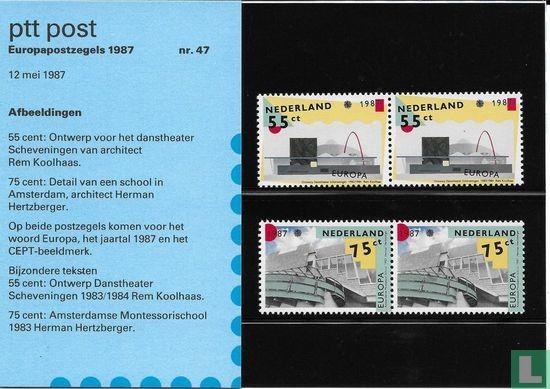 Postzegelmapje M47 Europazegels Moderne Architectuur 1987, Ophalen of Verzenden