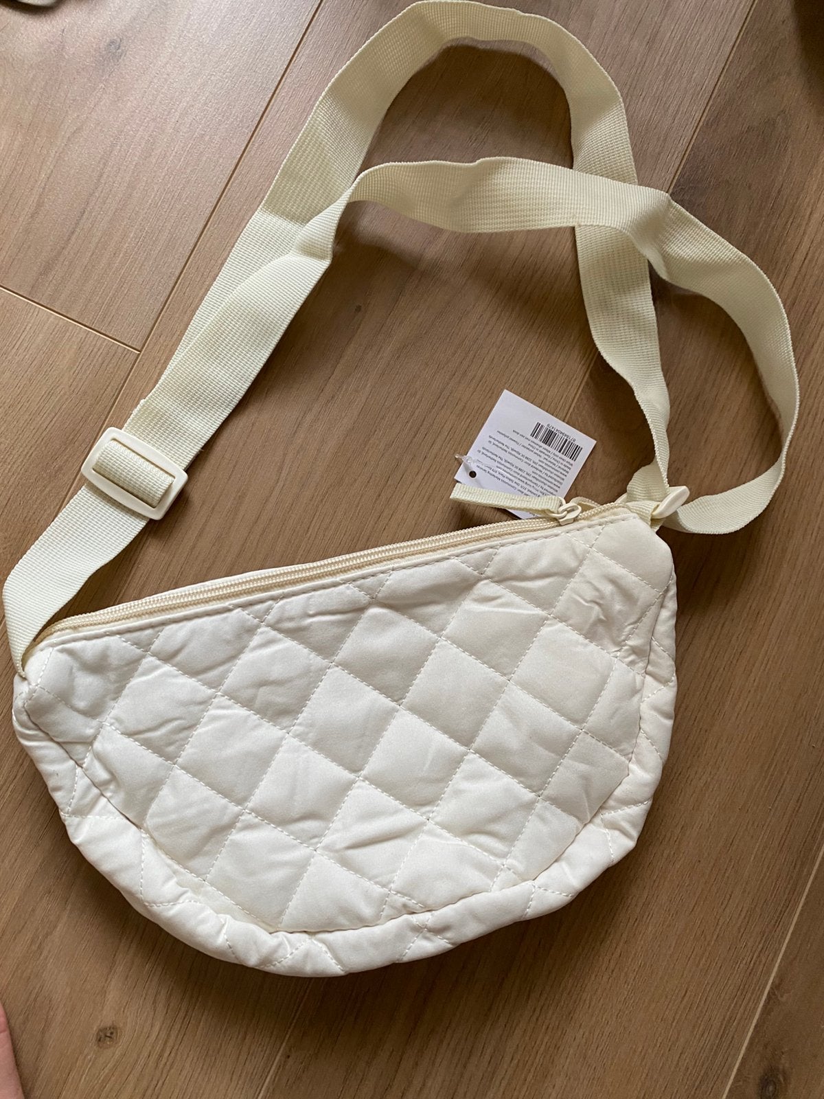 Nieuw crossbody schoudertas wit room quilted schouder tas, Ophalen of Verzenden, Nieuw, Beige