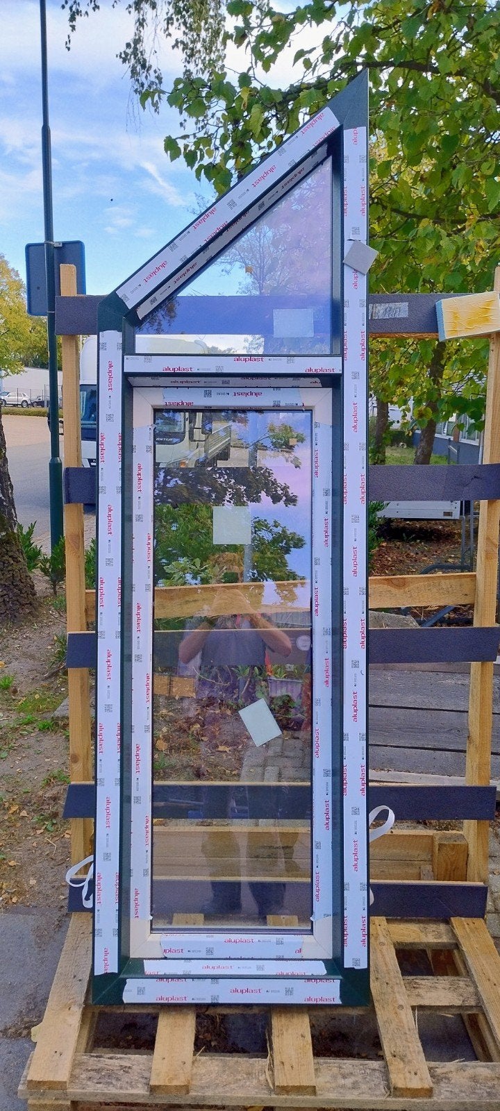 Nieuw kunststof kozijn hr++ houtnerf 680mm x 2315mm, Kunststof, Raamkozijn, Nieuw, 75 tot 150 cm