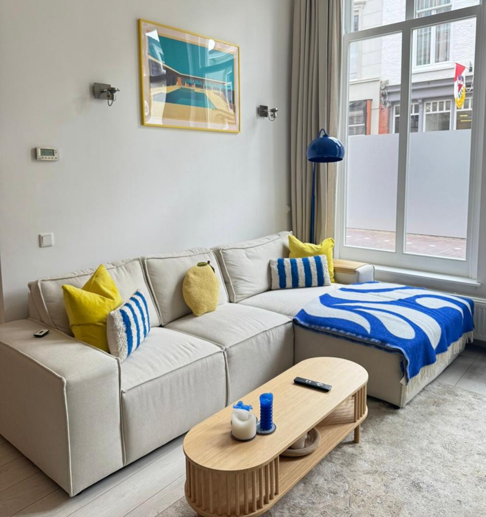 Gio hoekbank crème/beige 293cm, Huis en Inrichting, Banken | Bankstellen, Ophalen, 250 tot 300 cm, 125 tot 150 cm, Hoekbank