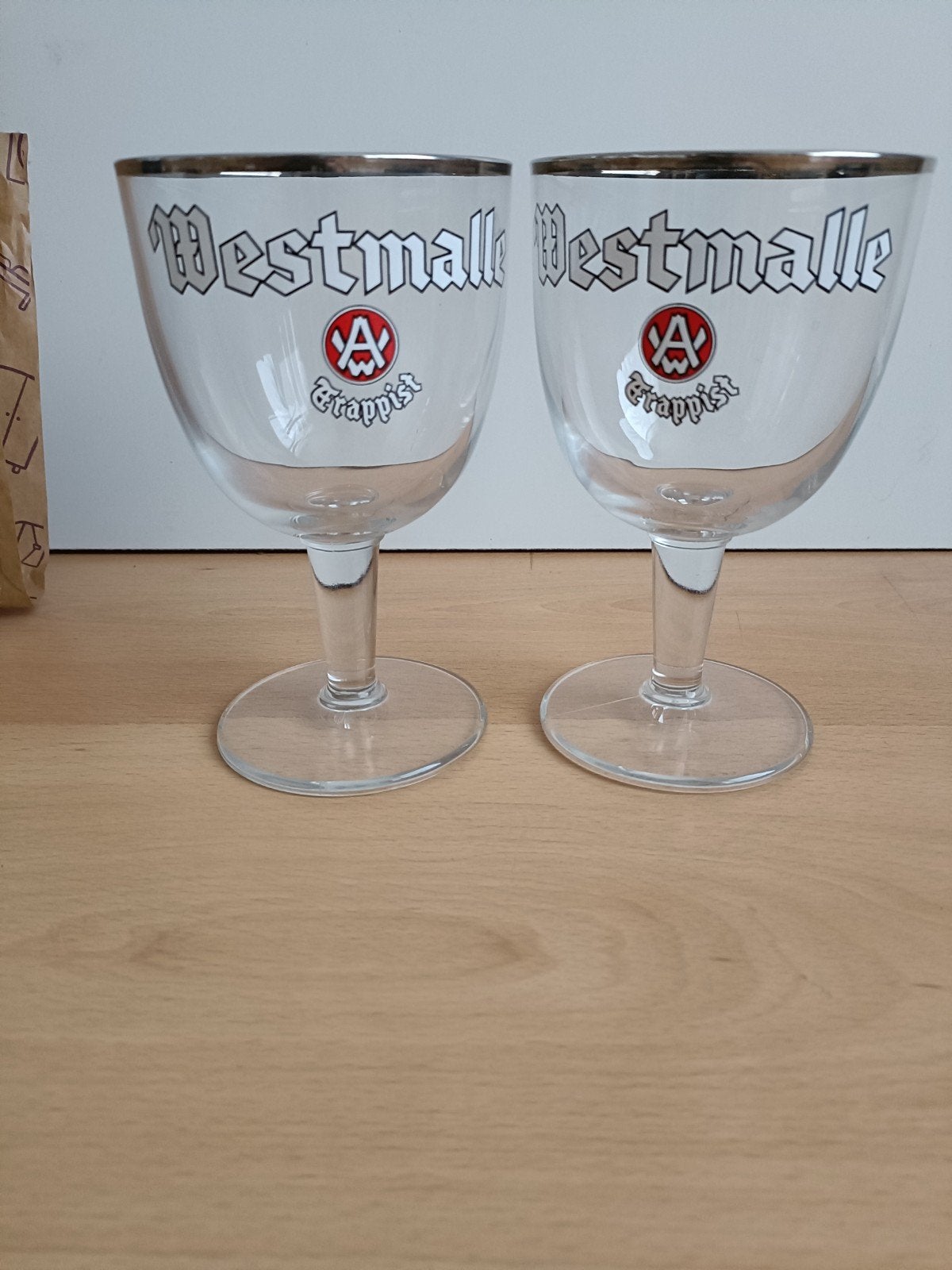 2 Westmalle Trappist glazen, Ophalen of Verzenden, Zo goed als nieuw, Glas of Glazen, Overige merken