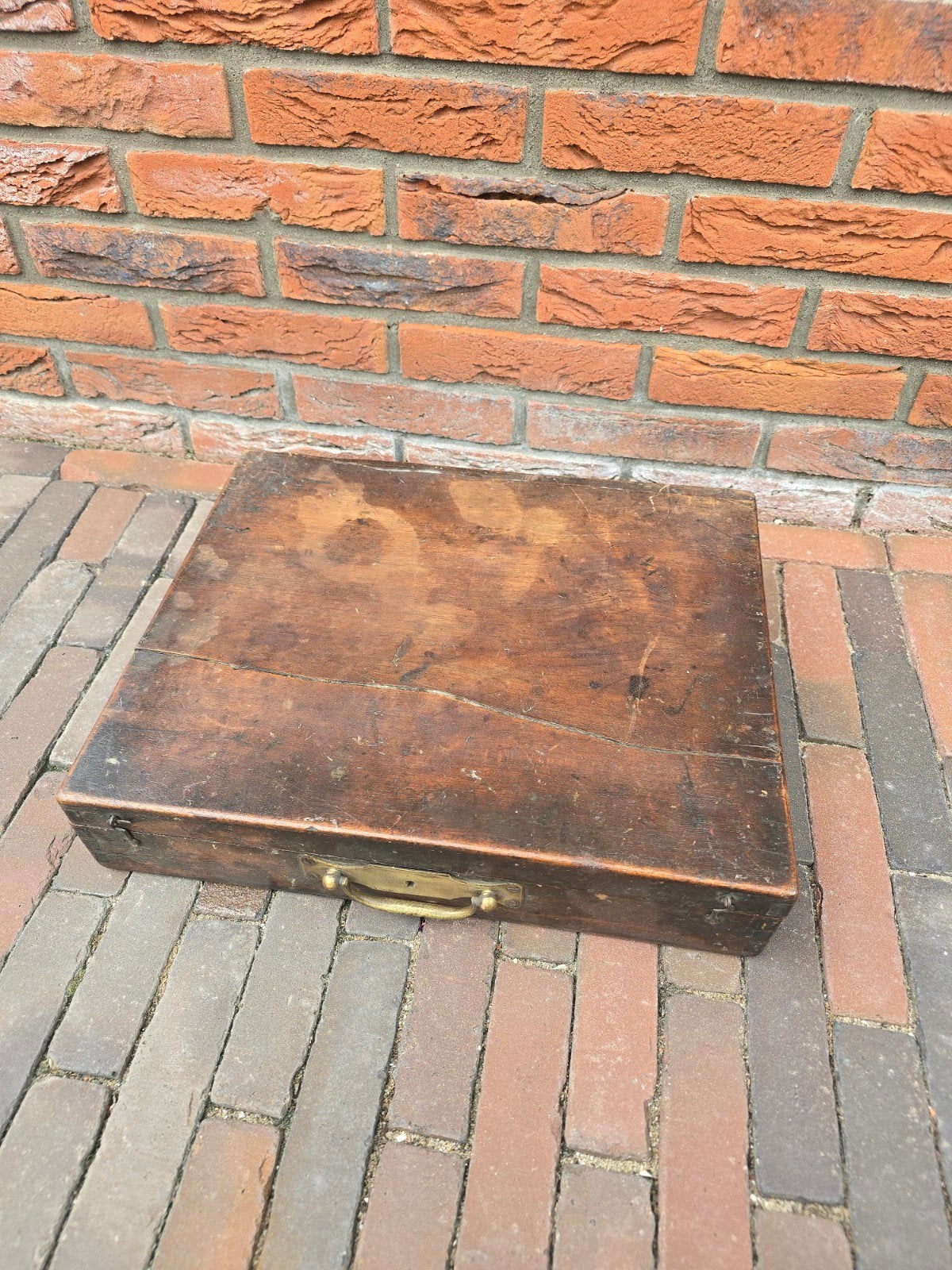 antieke 19e eeuwse Franse houten schilderskist met palet €59, Ophalen of Verzenden
