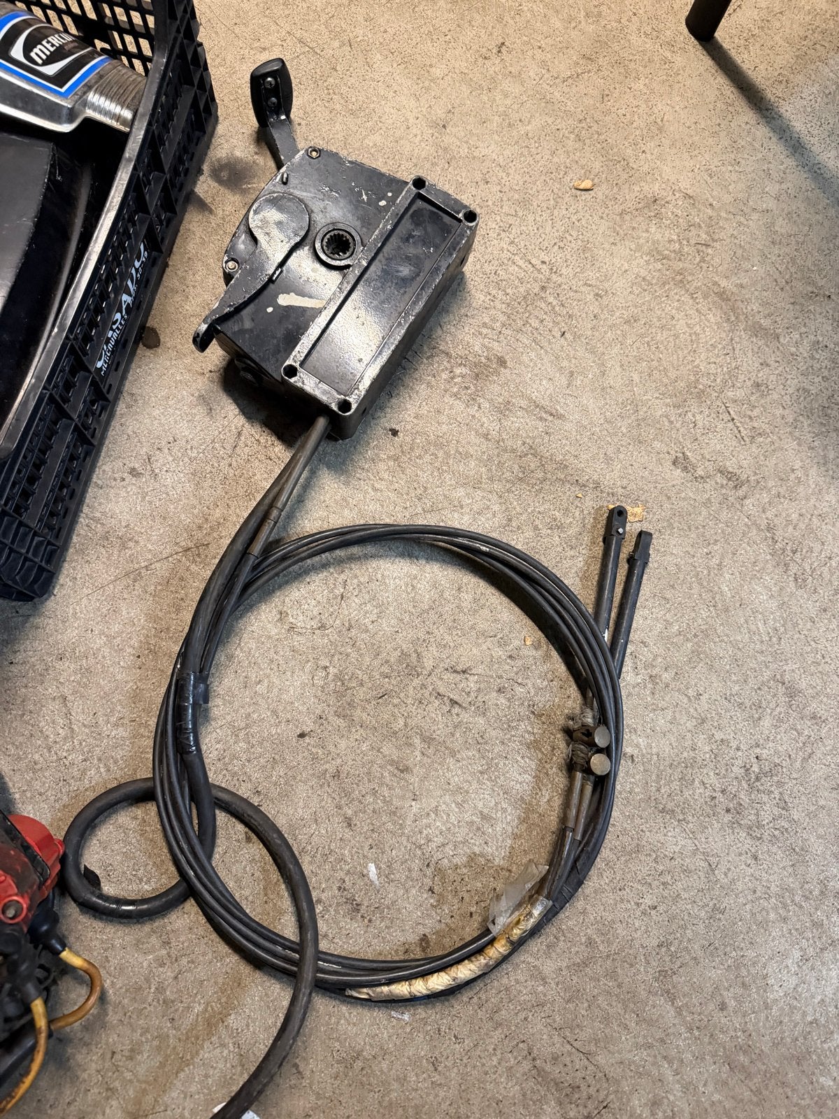 Buitenboordmotor met gasbediening en kabels lange staart, Ophalen of Verzenden, Gebruikt