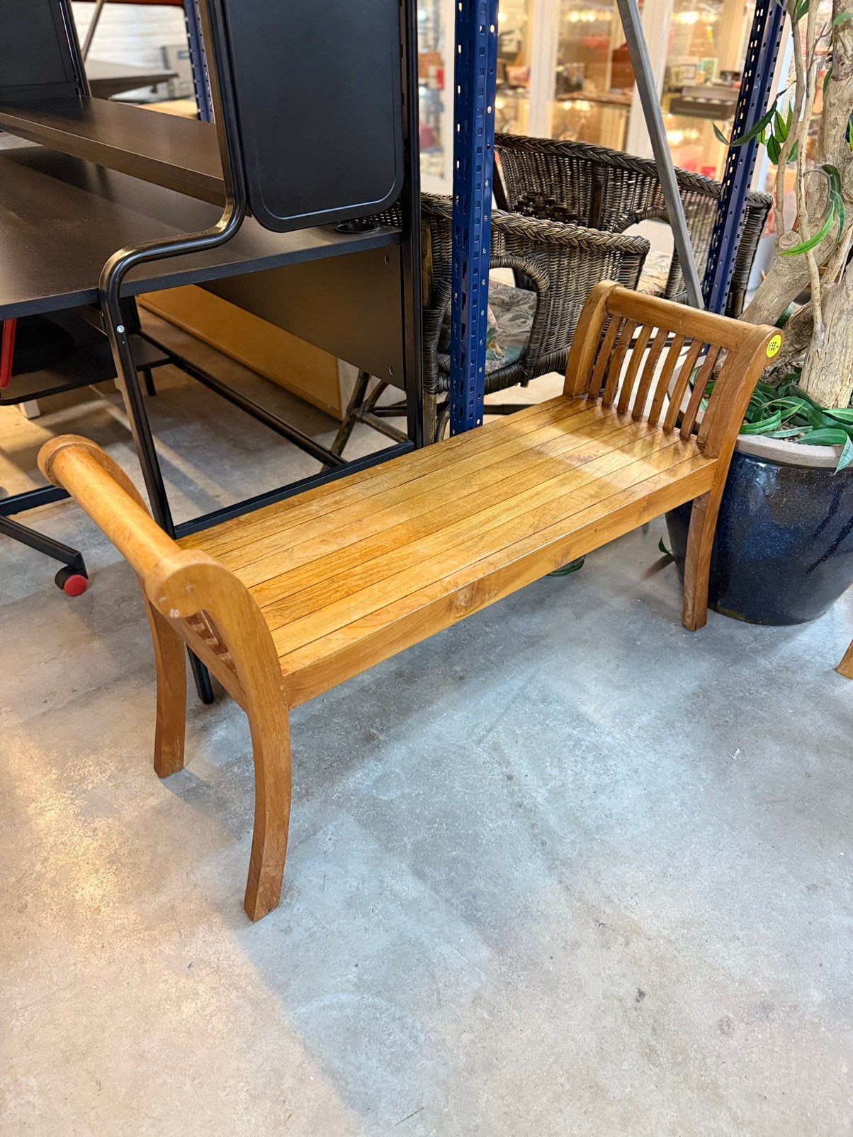 Teakhouten zitbank, Ophalen, Zo goed als nieuw, Hout