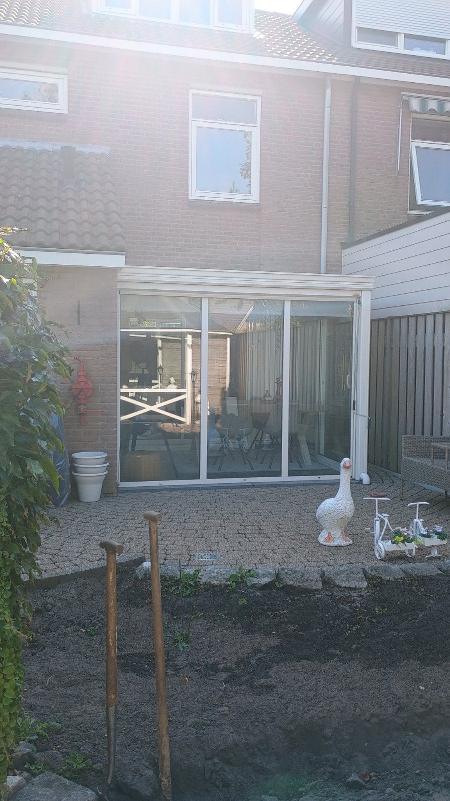 Serre/Veranda met schuifdeur en 2xzonscreen, Ophalen, Gebruikt, Serre