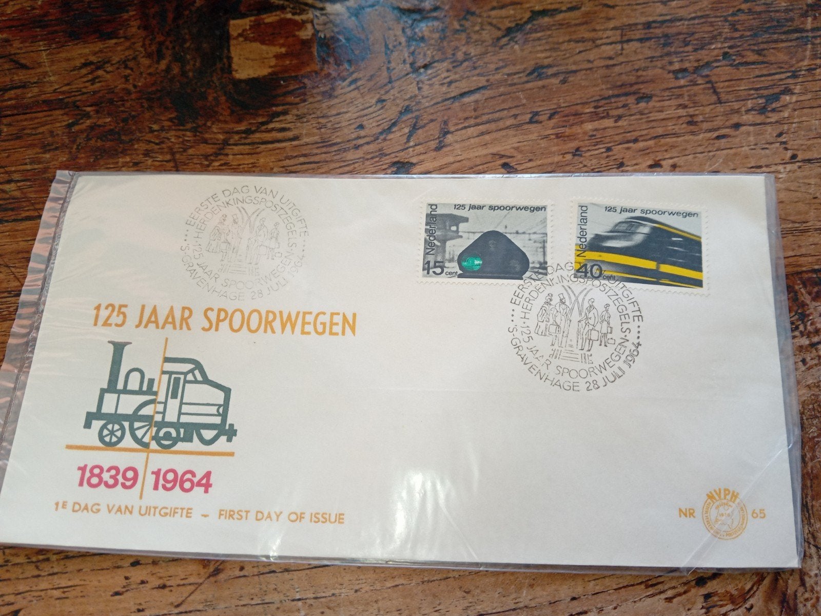 125 Jaar Spoorwegen 1964  NVPH 65, Ophalen of Verzenden