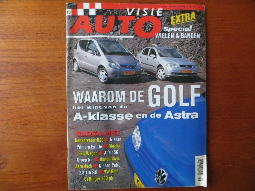 Autovisie 10 1998 Volkswagen Golf, Mercedes-Benz A-Klasse, Ophalen of Verzenden, Zo goed als nieuw, Mercedes