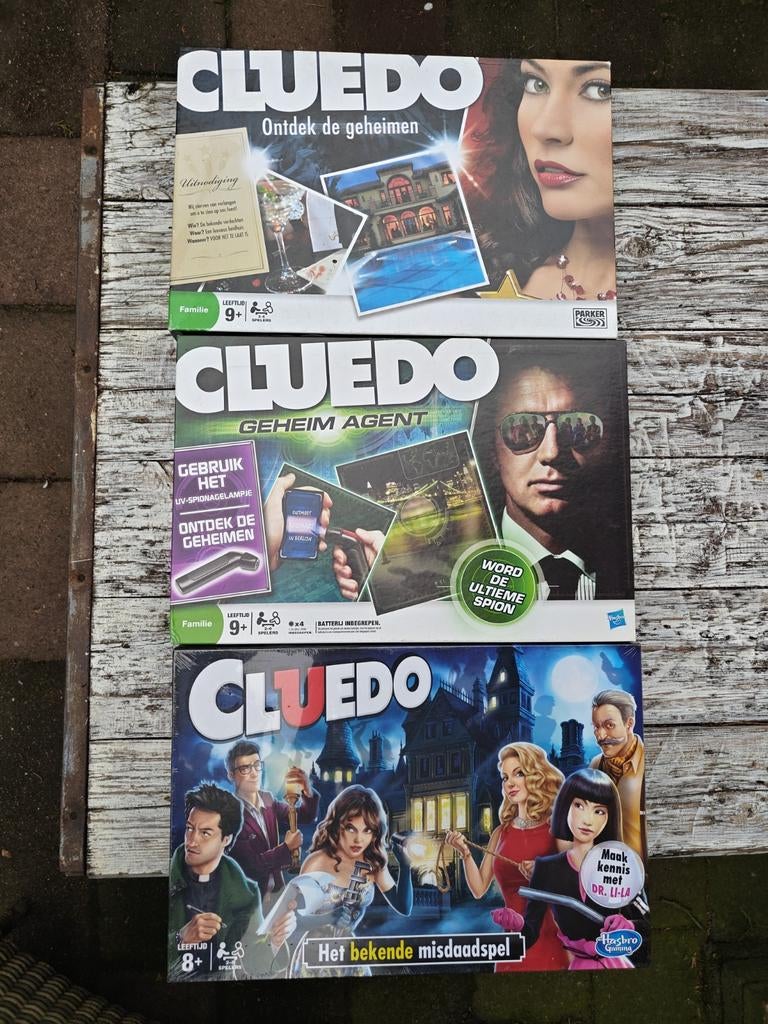 3 X Cluedo., Hasbro., Nieuw, Ophalen of Verzenden, Hasbro.