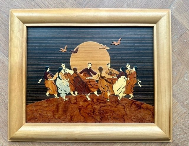 Handgemaakt Koreaans inlegpaneel, Antiek en Kunst, Ophalen of Verzenden