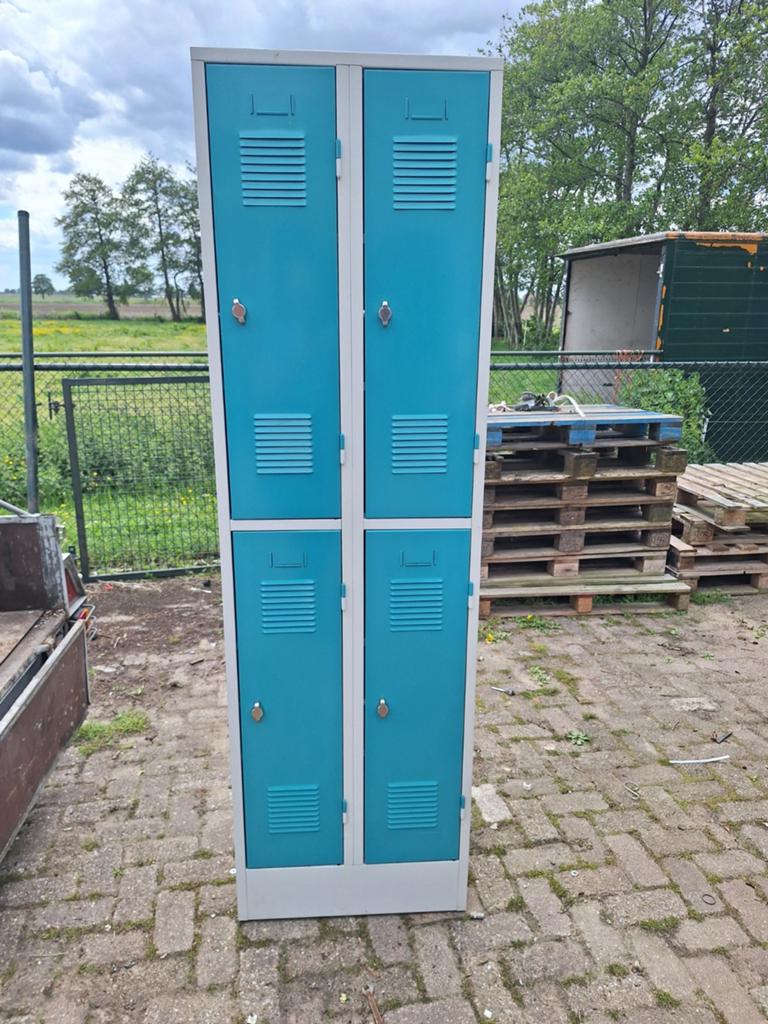 Metalen locker kast 200x60x50 - Blauw/Grijs, Ophalen, Gebruikt, Industrieel