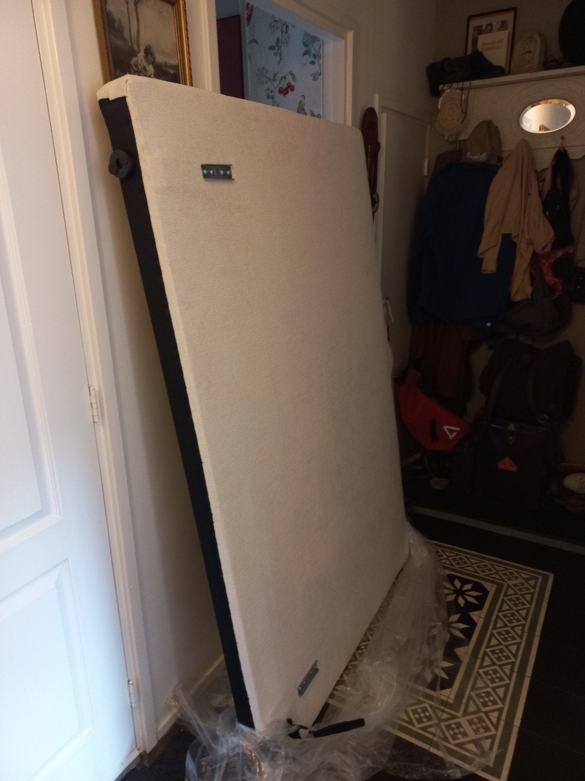 Hoofdbord van boxspring Caresse, kleur Gebroken wit, Ophalen, Wit, 160 cm, Nieuw