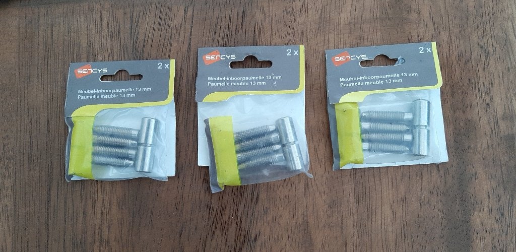 6 Nieuwe Censys Meubel-Inboor Paumelle Ø 13 mm, Ophalen, Nieuw, Chroom, Scharnier
