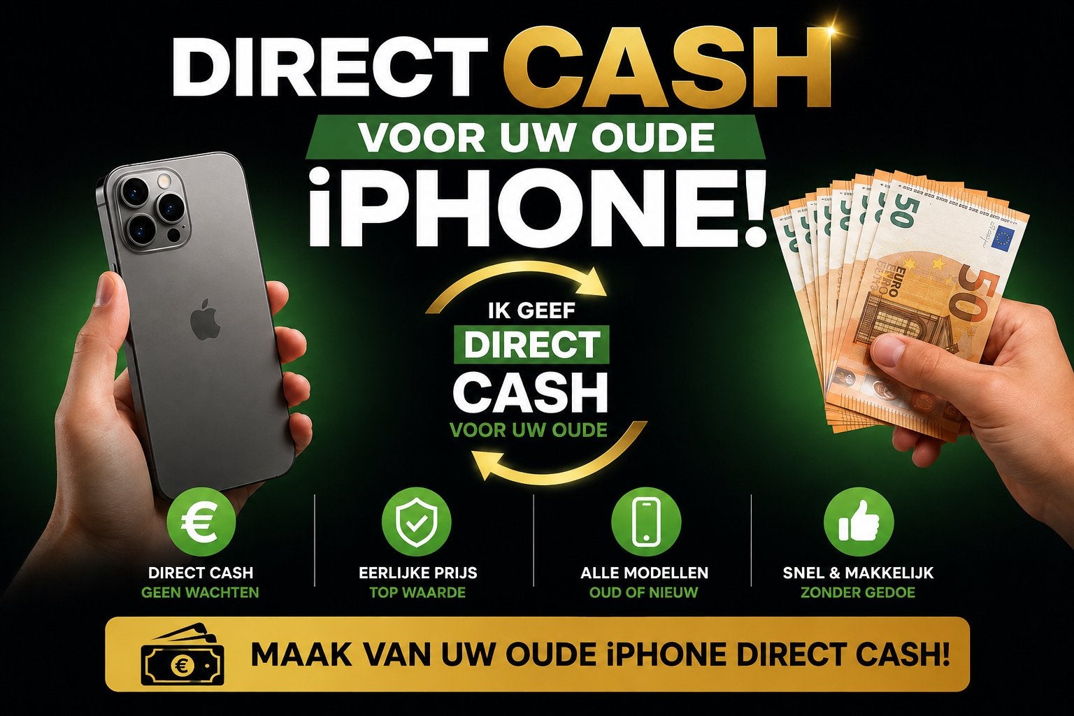 Direct cash voor uw iPhone!, Ophalen of Verzenden, Wit