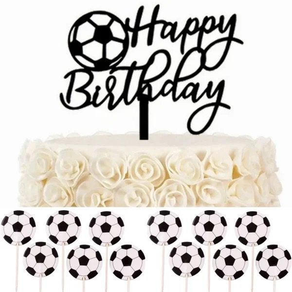 Voetbal taart topper en cupcake set Goal, Versiering, Struikheide 64 3069lj,Rotterdam, Verjaardag, Nieuw
