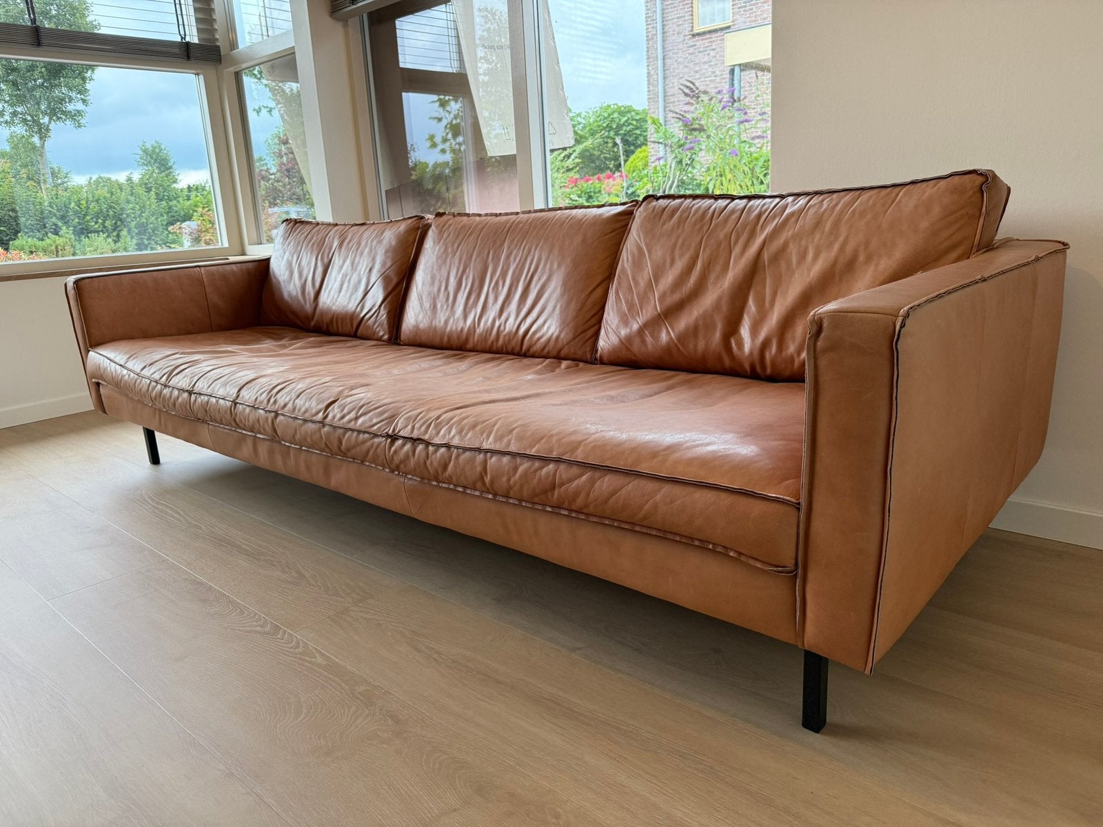 Bank slimm loods 5 cognac, Ophalen, Gebruikt, Rechte bank, 200 tot 250 cm