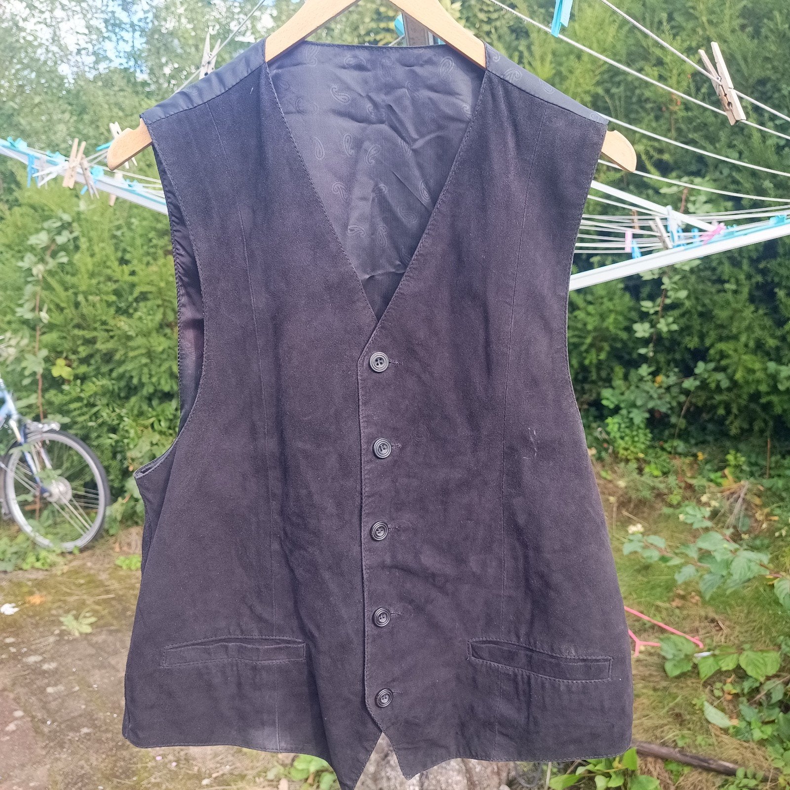 Leren 50 M Tiroler trachten gilet suède Oktoberfest Zwart, Ophalen of Verzenden, Gedragen, Maat 48/50 (M), Halloween