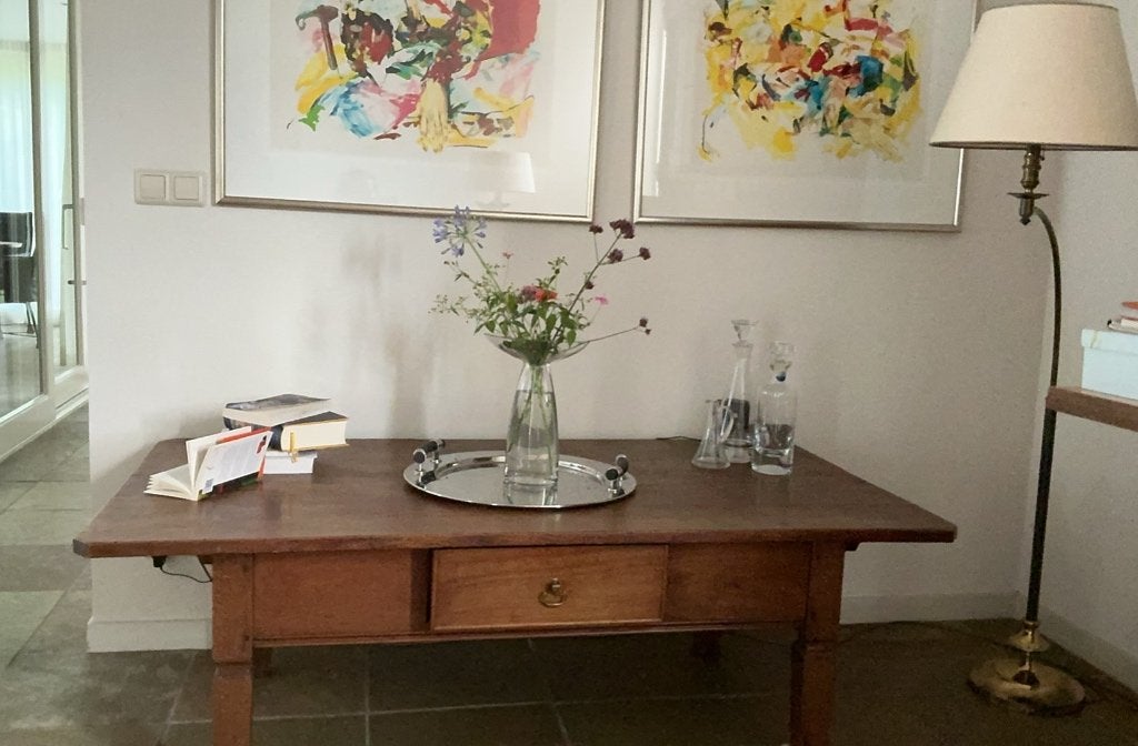 Antieke salontafel met lade, Ophalen, 50 – 75, Gebruikt, 100 tot 150 cm