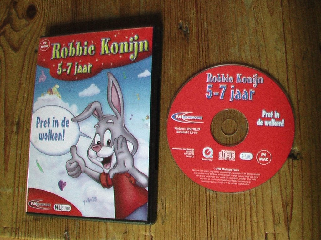 Robbie Konijn / Pret in de wolken / CDrom / PC / Game, 1 speler, Ophalen of Verzenden, Gebruikt, Vanaf 3 jaar